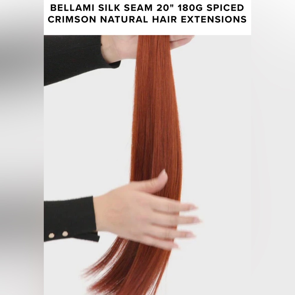 Bellami 20” Silk Seam Clip-In Extensions, Spiced Crimson-New, not in packaging.